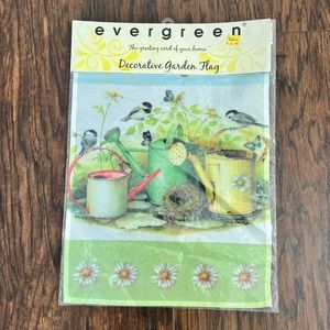 Evergreen spring theme birds and butterflies outdoor garden flag